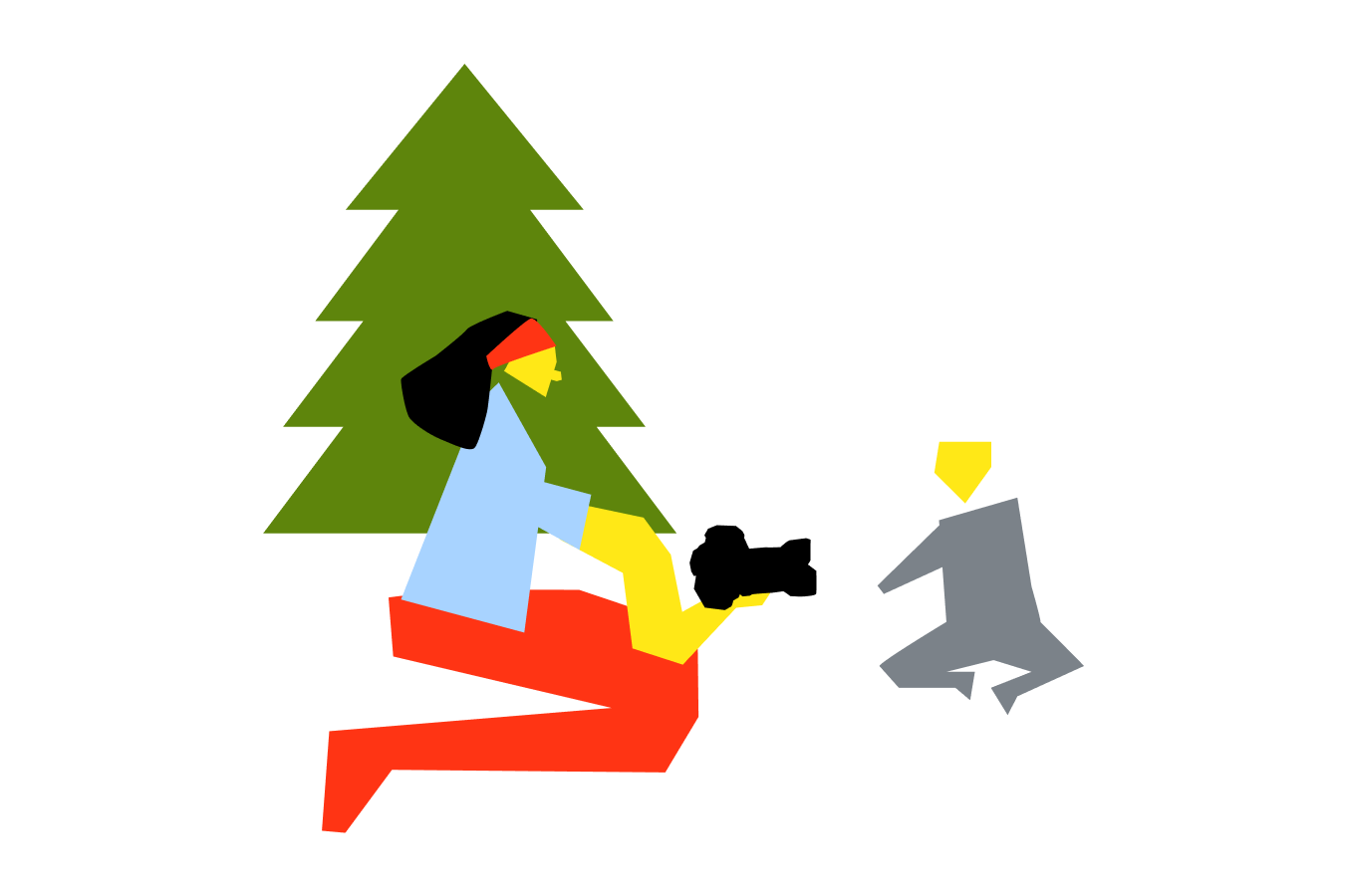 Madre fotografiando a su hijo en Navidad